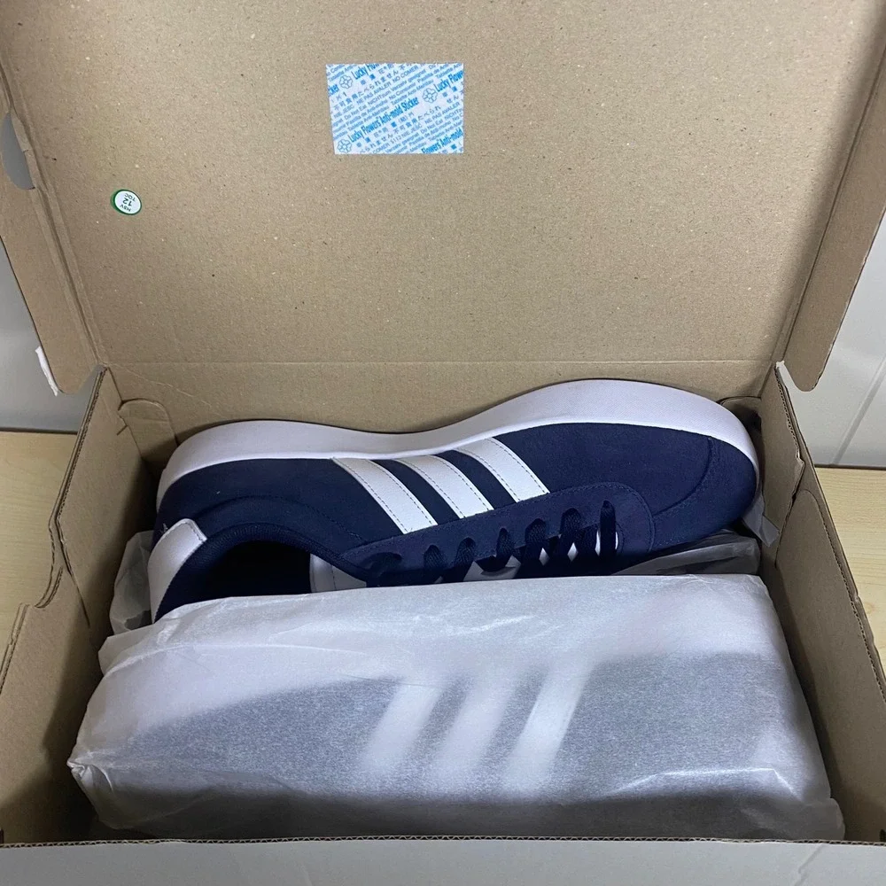 NEW Adidas VL Court 3.0 Mens Navy Blue White Suede Skateboard Shoes Size 10.5 - Picture 6 of 9